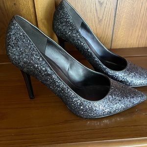 Michael Kors glitter pumps women’s size 7.5 Claire, 4 inch covered heel